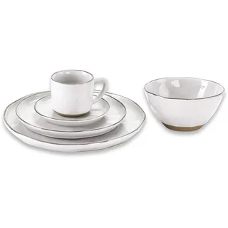 LOBERON Geschirr 30er Set Biarré, weiß