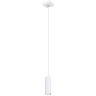 etc-shop Lampe skandinavisch Hängeleuchte Hängelampen Wohnbereich Modern Pendelleuchte einflammig, Metall weiß, 1x GU10 Fassung, LxBxH 9x9x120 cm