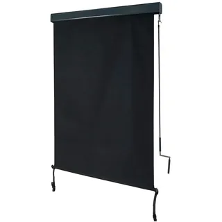 Mendler Vertikalmarkise 250 x 100 cm Schwarz