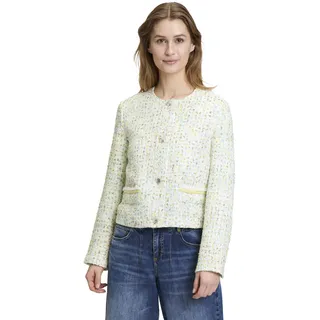Cartoon Tweedblazer mit Fransen in Cream/Green | Gr.: 42