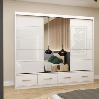 fabryka mebli idźczak Schwebetürenschrank Florence 250 x 218 x 61 cm Weiß
