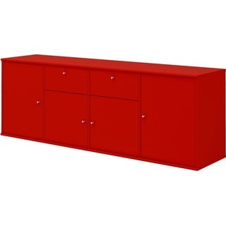 Hammel Furniture Sideboard Mistral, Hochwertig Schrank, hängend/stehend montierbar, mit Türen und Schubladen, B: 177 cm, anpassungsbar Designmöbel rot