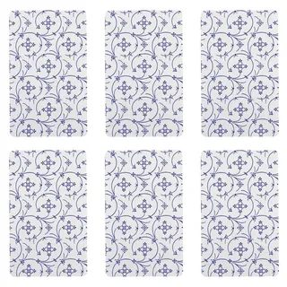 Ricolor Frühstücksbrettchen HPL 6-tlg. 23,5 x 14,5 cm Blau/Weiß