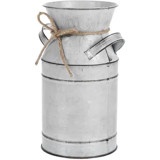 Vintage Retro Milchkannenvase aus Eisen in Silber für Deko | Milchkannen Pflanzgefäß, Blumenhalter im Landhausstil, Vielseitig für Wohnräume und Tischdekoration