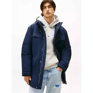 Tommy Jeans für Herren. DM0DM22251 Parka Nylon navy (M), Lässig, Nachhaltig, Recyceltes Nylon, Marine