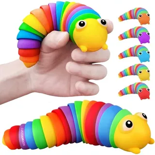 LUSTERMOON Raupe Dekompression Spielzeug Ozean Hai Dekompression Spielzeug, Stim Spaß Autismus ADHD zappeln Kinderspielzeug Dekompression Geschenk Erwachsene (2-teilige Raupe)