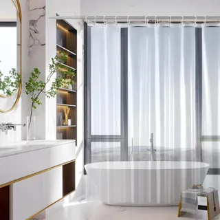 Omgoods – Transparente Duschvorhang, 200 x 200 cm, aus PEVA - Transparent