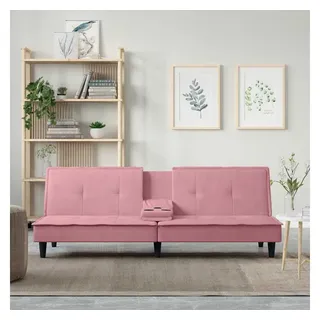 vidaXL Schlafcouch Samt 2-Sitzer Rosa