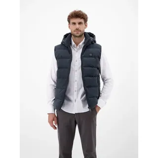 Lerros Cordweste LERROS, Herren, Gr. 3XL, grau (blau night), Cord, Obermaterial: 100% Polyester, unifarben, regular fit normal, Westen, mit Logo Stickerei