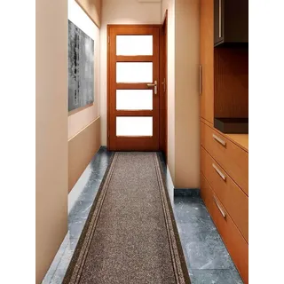 Primaflor-Ideen in Textil Läufer Schmutzfangläufer MALAGA, Made in Belgium, rechteckig, Höhe: 6 mm, Schmutzfangmatte, meliert, gesteift, strapazierfähig, rutschhemmend braun 66 cm x 400 cm x 6 mm