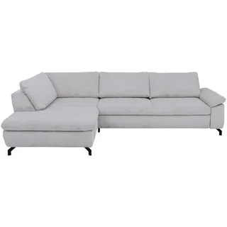 Beldomo Style Ecksofa Sense, Grau, Metall, 3-Sitzer, Ottomane links, L-Form, 291x197 cm, Goldenes M, Typenauswahl, Fußauswahl, Stoffauswahl, seitenverkehrt erhältlich, individuell planbar, Wohnzimmer, Sofas & Couches, Wohnlandschaften, Ecksofas
