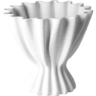 Tischvase FINK "JANNE", sanftes weiß, B:18cm H:16,5cm T:18cm Ø:18cm, Vasen