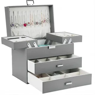 luxuskollektion Schmuckboxen 4 Ebenen 2 Schubladen