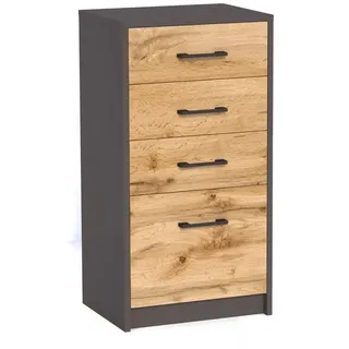 home collective Kommode 45 x 85 x 35 cm Graphit/Eiche