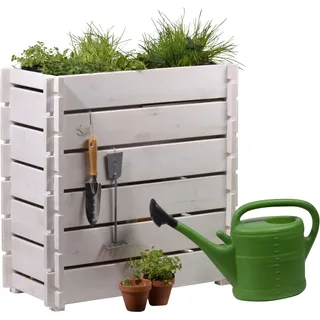 Dobar Hochbeet 79 x 37 x 79 cm Weiß