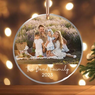 Personalisierte Weihnachtsbaumkugeln mit Foto für Familie, 2023 Weihnachtskugeln mit individuellem Design, Personalisierte Freunde, Partner, Familie