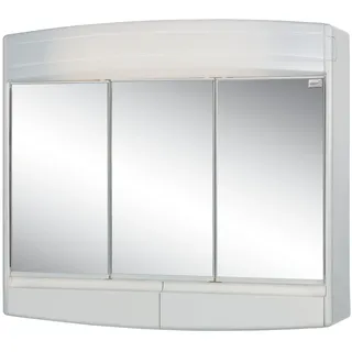 Sieper Spiegelschrank Topas Eco mit LED Beleuchtung 60 cm breit, Kunststoff Spiegelschrank in Weiß inkl. Steckdose