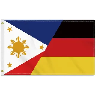 Große 90×150 CM Philippinen Deutschland Flagge,großes 150D Deutsch Philippinisch Freundschafts banner,Strapazierfähige Doube-Seitendruck Dekor Messingösen large Philippines
