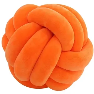 Evimstil Knotenkissen, Couchkissen, Sofa Kissen, Knoten-Ball-Kissen, Deko Zierkissen, Geknotetes Kissen, Rund Knoten Knoten, Knot Pillow Ball, Orange, 20cm