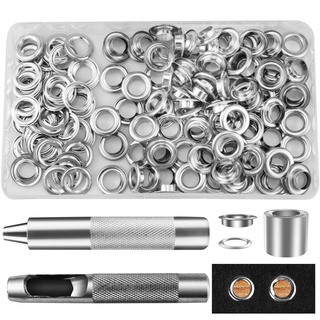 Grommet Werkzeug Kit Tülle Ösen Scheiben Set 10mm Planenösen Schlagösen für DIY Stoff Leder Planen Markisen Zelte Tasche Vorhänge Schuhe Kleidung 100Sätze (22mm)
