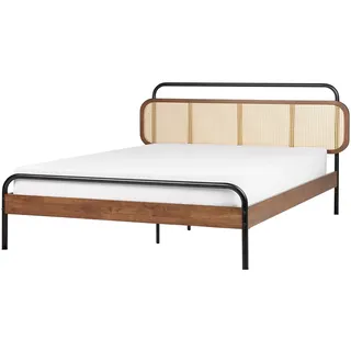 Beliani Boussicourt 180 x 200 cm Dunkelbraun/Schwarz