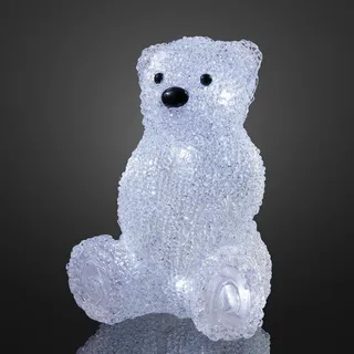 LED Deko Figur Eisbär Weihnachten Winter Innen 10 LEDs kaltweiß Acryl Indoor