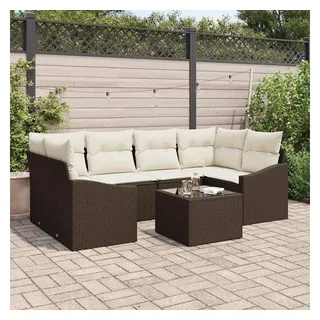 vidaXL Sofa-Set Loungesofa braun/creme