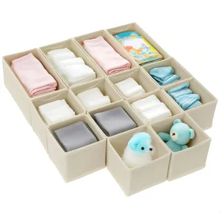 14 Stück Aufbewahrungsbox Stoff,Faltbare Aufbewahrungsbox,Aufbewahrungs Box aus Vliesstoff,Robust,Atmungsaktiv und Langlebig,für Babyzimmer,Schlafzimmer und Schlafsäle