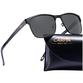 CARFIA Polarisierte Herren Sonnenbrille Metallrahmen UV 400 Fahrerbrille | Guter UV-Schutz, Sportbrille, Kategorie 3 Linse, Verstellbare Nasenpads, Nicht Drücken, Nickelfreie Metall, Stylisches Design
