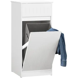SoBuy Wäscheschrank mit 1 Schublade Weiß