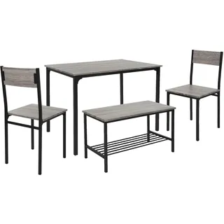 ML-Design Esstisch Set 4-teilig Eiche Grau