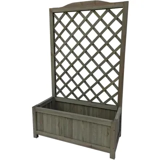 Hti-Living Pflanzkasten mit Rankgitter 100 x 40 x 80 cm Grau