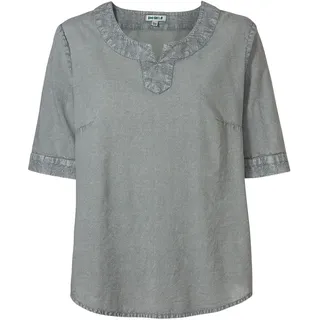 Baumwoll-Bluse, Muster grau, 48