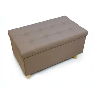 Comfort-Pur Leon Sitzbank Sitzpuff Pouf Sitztruhe mit Stauraum Aufbewahrungsbox (Beige)