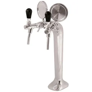 ich-zapfe Schanksäule Chrom 2-leitig, elegant, `Topp-Qualität!` (Paketpreis)