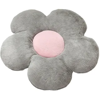 Hiseng Blumenkissen, Blumenboden Kissen Gänseblümchen Blumen Tatami Blumenförmiges Plüsch-Dekor der Bequemen Sitzkissen für Hause Sofa Dekoration, Sofa Kissen (Grau,35cm)
