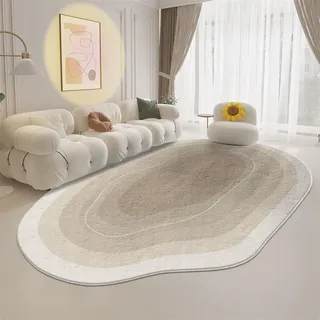 Unregelmäßiger Ovaler Teppich, Rutschfester Teppich Für Wohnzimmer, Schlafzimmer, Esszimmer (Color : E, Size : 160 * 230cm)