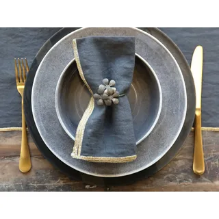 Chic Antique Serviettenring Serviettenring Blatt antik Messingoptik Tischdeko Serviettenhalter, Serviettenring Ø6cmx5cm, (1 Serviettenring je nach Variante), Serviettenring mit Blattmotiv in klassischer Vintage Optik
