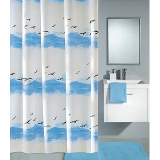 KLEINE WOLKE Duschvorhang Seaside 240 x 180 cm blau