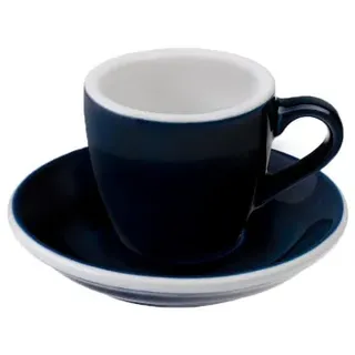 Espressotasse mit Untertasse Loveramics Egg Denim, 80 ml