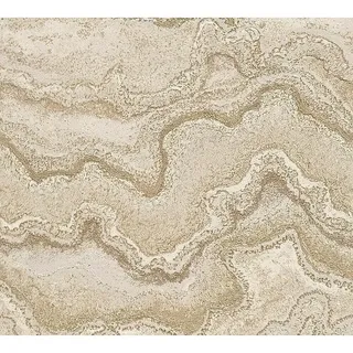AS Creation Stories of Life Vliestapete Marmoroptik Metallic-Effekt  (Sandcreme, Steinoptik, 10,05 x 0,53 m)