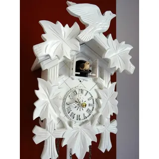 Clockvilla Hettich-Uhren Wanduhr Moderne Kuckucksuhr im Schwarzwald hergestellt weiß