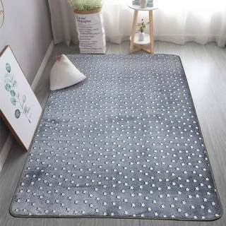 GGBOND Leuchtender Teppich, leuchtet im Dunkeln, graue Sterne, kurzer Plüschschwamm, Sandwich, weich, bequem, 120 x 200 cm