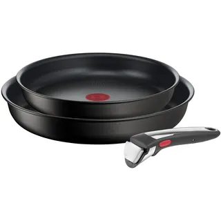 Tefal Ingenio Unlimited On 3-teiliges Pfannenset abnehmbarer Griff, 22/26 cm, platzsparend, stapelbar, Pfannenset Induktion mit Antihaftversiegelung, einfache Handhabung und Reinigung, L39598