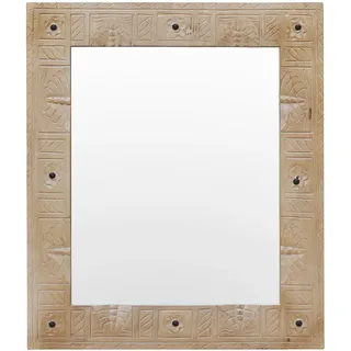SIT Möbel Wand-Spiegel mit Schnitzereien | rechteckig | Rahmen Mango-Holz natur | B 68 x T 8 x H 79 cm | 14590-01 | Serie DAIPUR