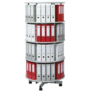 OTTO Office Ordnerdrehsäule für 96 Ordner auf 4 Etagen 80 cm Gesamthaft drehbar grau, 80x167x80 cm