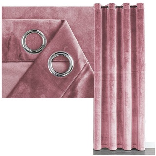 Vorhang SAMT Vorhang Velvet Gardine Velour, Brilliant, Ösen (1 St), blickdicht, Polyester rosa 140 cm