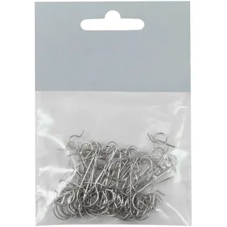 Krebs Glas Lauscha Schnellaufhänger Silber für Weihnachtskugeln Christbaumkugeln Weihnachtsschmuck Aufhänger, Weihnachtsaufhänger, Kugelaufhänger 50 Stück/Pack