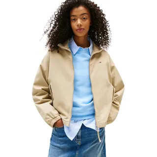 Tommy Jeans Damen Übergangsjacke Zip Cotton mit Reißverschluss, Beige (Silt), XL