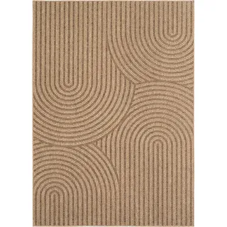 Carpetsale24 In- & Outdoor Teppich Wetterfest 280x370 cm, XXL Natürlichen Jute-Look, ideal für Wohnzimmer, Küche, Terrasse, Garten und Balkon